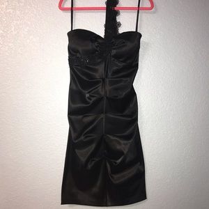 Black Single Strap Cocktail Dress